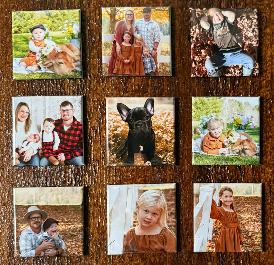 Customized Photo Magnets (Set of 9)